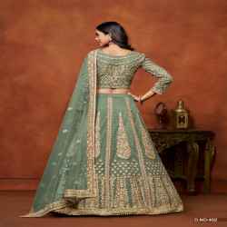 Women's Premium Wedding Net Lehenga Choli with Embroidered Dupatta